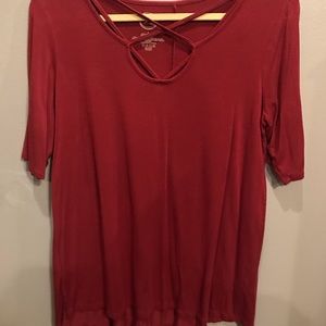 Maurices cross neck tee